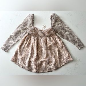 NWT Free People Heavenly Lace Tunic in Champagne Toast - Size Medium